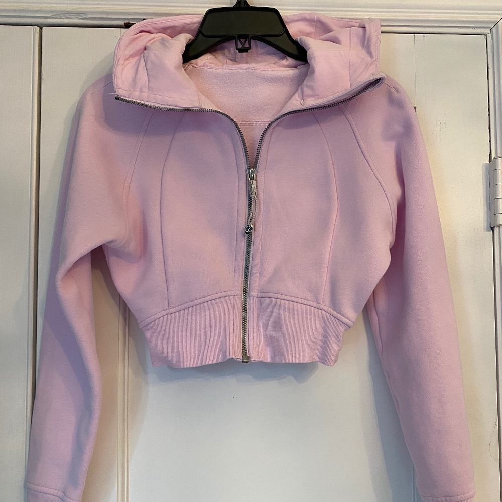 Lululemon Scuba Cropped Hoodie (light pink) - Size 2